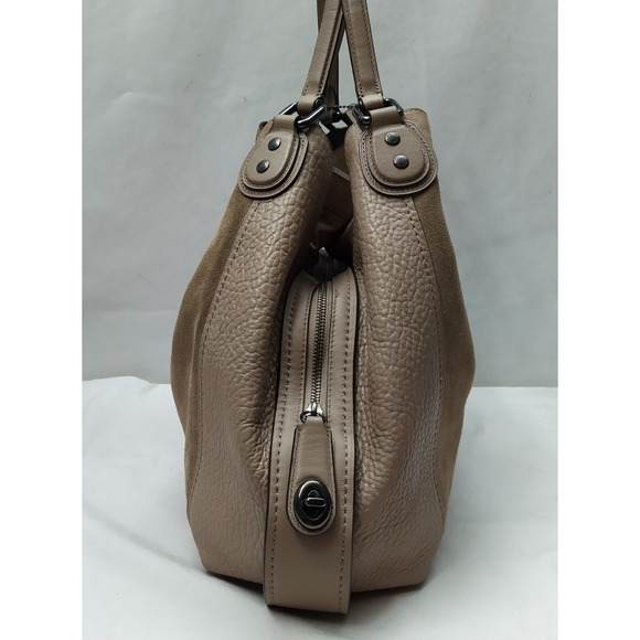 Coach Edie Gray Pebbled Leather Suede 3 Compartments Shoulder Bag - Picture 6 of 16